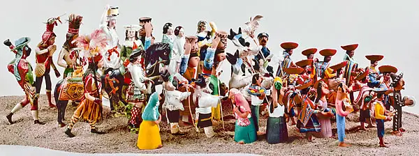girard-parade Group of figurines wearing traditional clothing from the Girard Collection